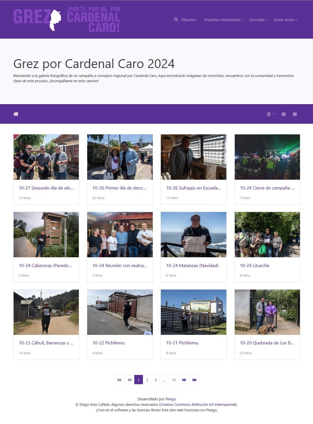 Captura del portal fotográfico original Grez por Cardenal Caro 2024